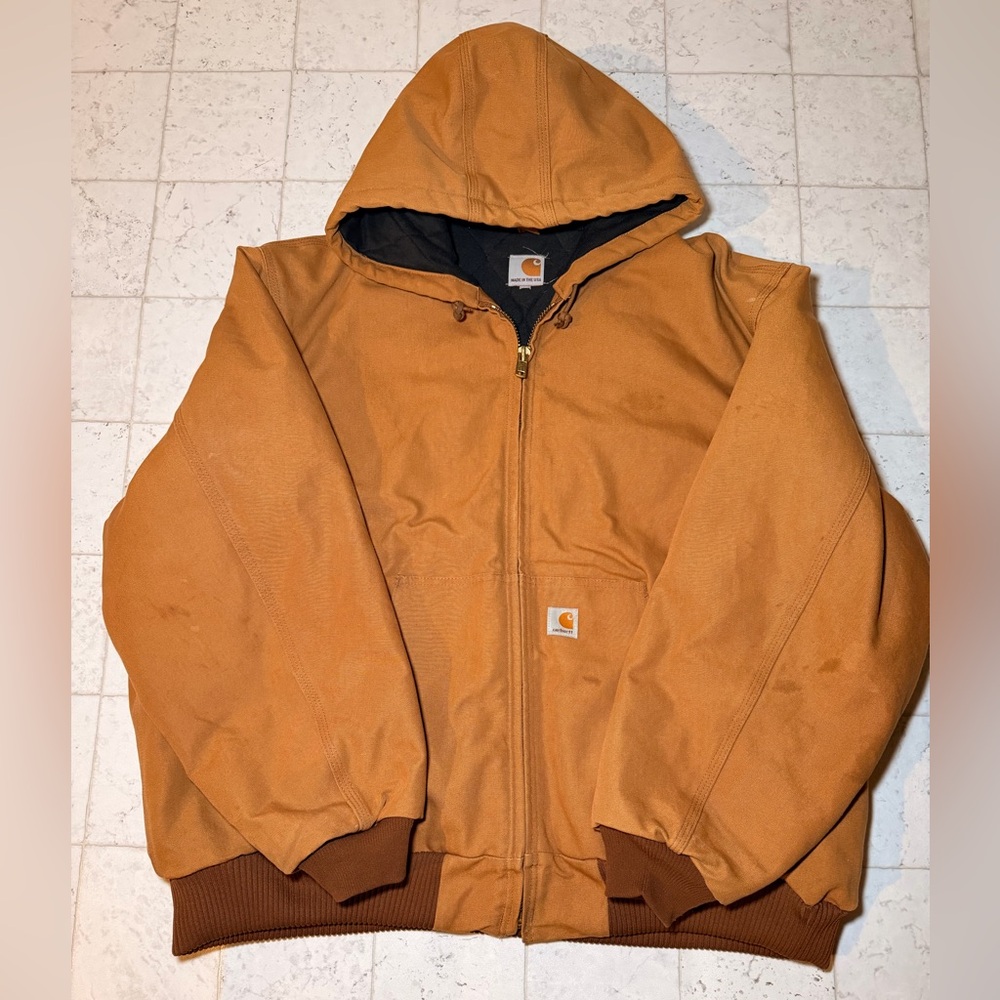 Carhartt‎ Tan Hooded Jacket with Black Lining